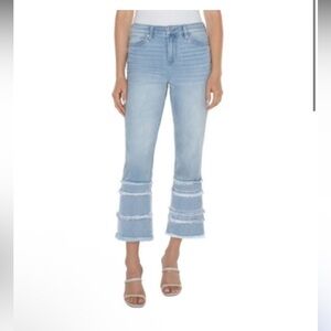 LIVERPOOL HANNAH CROPPED FLARE CROP JEANS / CLARKDALE